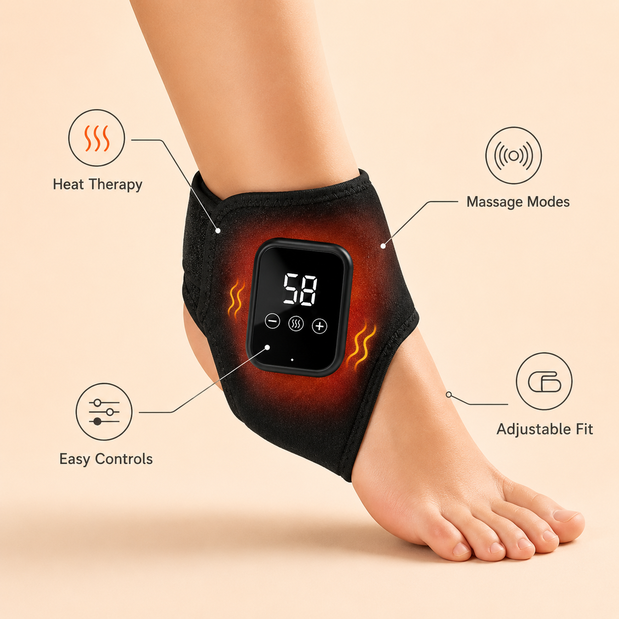 Heat & Vibration Ankle Wrap